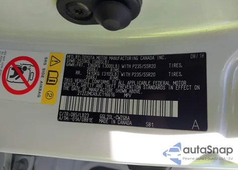 2018 Lexus Rx 350 z USA, uszkodzony, nr VIN 2T2ZZMCA9JC116616